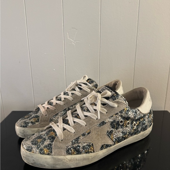 Golden Goose Shoes - Golden Goose Leopard Superstar Sneakers